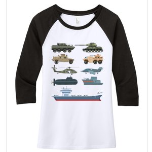 Army Military Vehicles Lovers Military Women's Tri-Blend 3/4-Sleeve Raglan Shirt