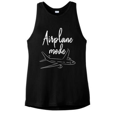 Airplane Mode Vacation Travel Gift Ladies PosiCharge Tri-Blend Wicking Tank