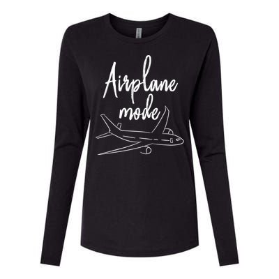 Airplane Mode Vacation Travel Gift Womens Cotton Relaxed Long Sleeve T-Shirt