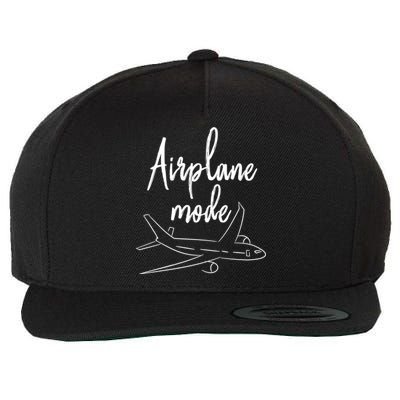 Airplane Mode Vacation Travel Gift Wool Snapback Cap