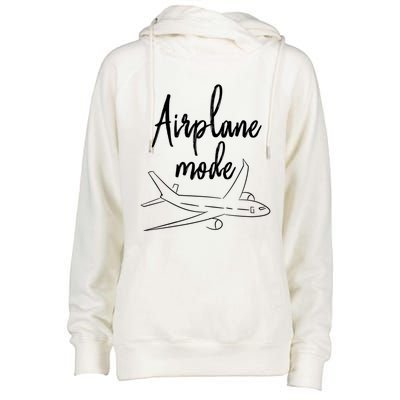 Airplane Mode Vacation Travel Gift Womens Funnel Neck Pullover Hood