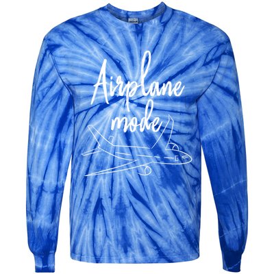 Airplane Mode Vacation Travel Gift Tie-Dye Long Sleeve Shirt