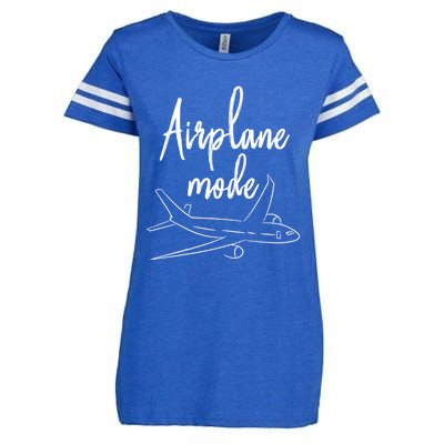 Airplane Mode Vacation Travel Gift Enza Ladies Jersey Football T-Shirt