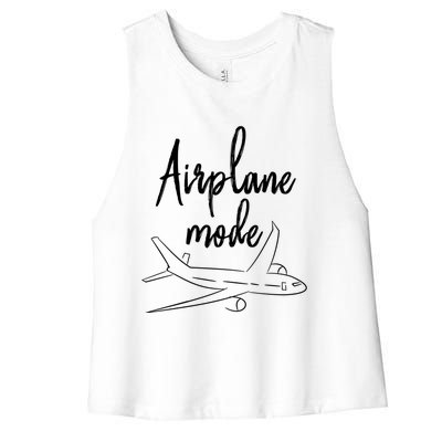 Airplane Mode Vacation Travel Gift Women's Racerback Cropped Tank