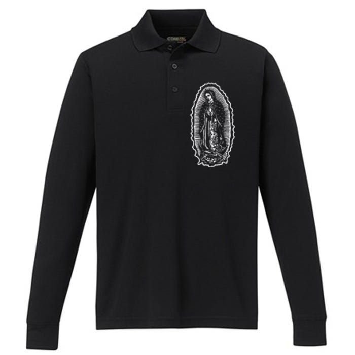 Ave Maria Virgin Mary Our Lady Of Guadalupe Marian Performance Long Sleeve Polo