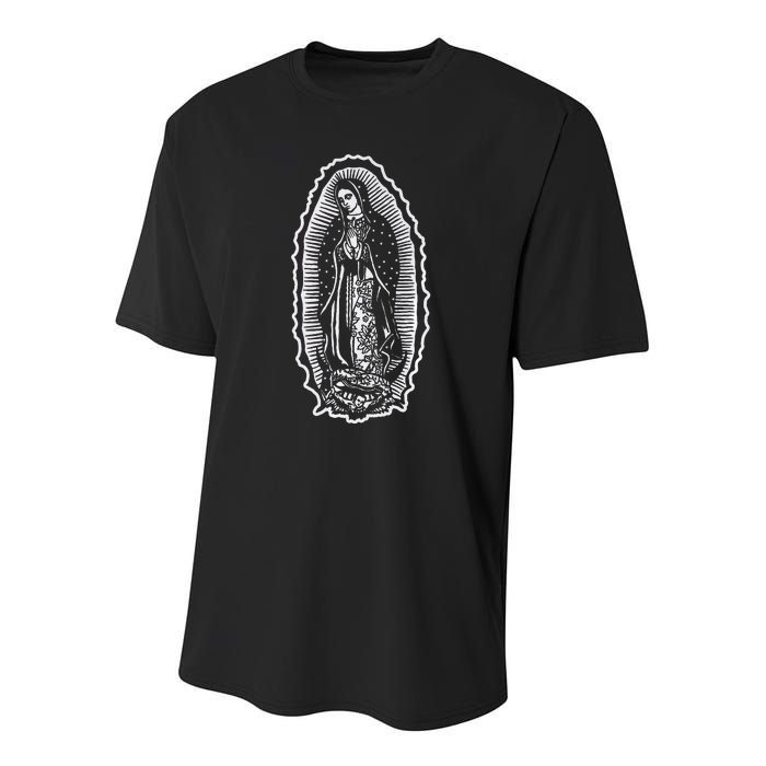 Ave Maria Virgin Mary Our Lady Of Guadalupe Marian Youth Performance Sprint T-Shirt