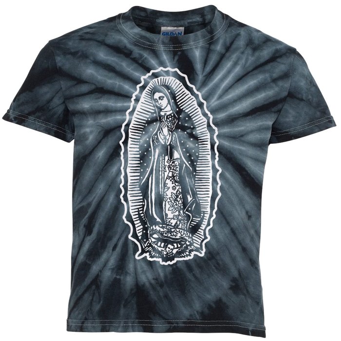 Ave Maria Virgin Mary Our Lady Of Guadalupe Marian Kids Tie-Dye T-Shirt