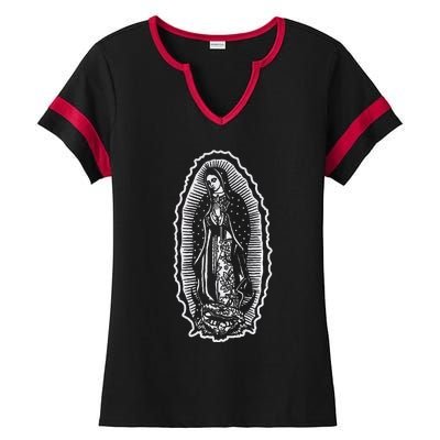 Ave Maria Virgin Mary Our Lady Of Guadalupe Marian Ladies Halftime Notch Neck Tee