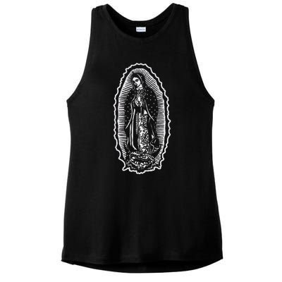 Ave Maria Virgin Mary Our Lady Of Guadalupe Marian Ladies PosiCharge Tri-Blend Wicking Tank