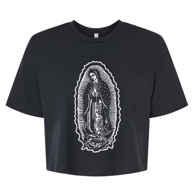 Ave Maria Virgin Mary Our Lady Of Guadalupe Marian Bella+Canvas Jersey Crop Tee