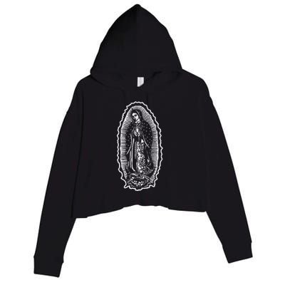 Ave Maria Virgin Mary Our Lady Of Guadalupe Marian Crop Fleece Hoodie