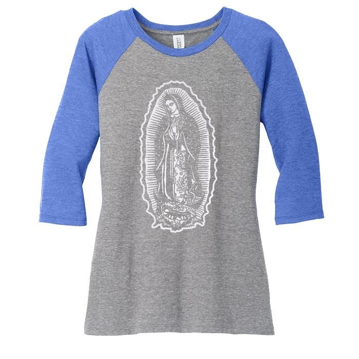 Ave Maria Virgin Mary Our Lady Of Guadalupe Marian Women's Tri-Blend 3/4-Sleeve Raglan Shirt