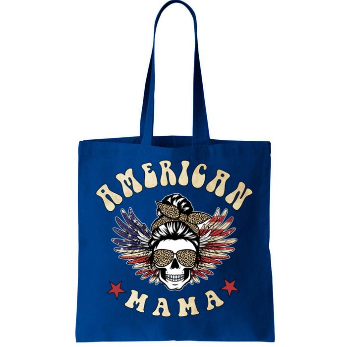 American Mama Vintage Leopard Print 4th Of July Gift Tote Bag