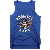 American Mama Vintage Leopard Print 4th Of July Gift Tank Top