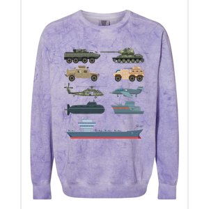 Army Military Vehicles Lovers Military Colorblast Crewneck Sweatshirt