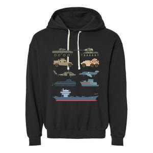 Army Military Vehicles Lovers Military Garment-Dyed Fleece Hoodie