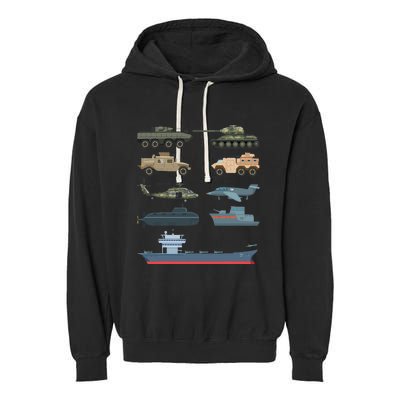 Army Military Vehicles Lovers Military Garment-Dyed Fleece Hoodie