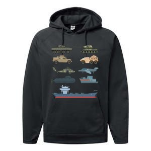 Army Military Vehicles Lovers Military Performance Fleece Hoodie