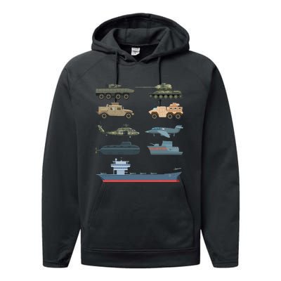 Army Military Vehicles Lovers Military Performance Fleece Hoodie