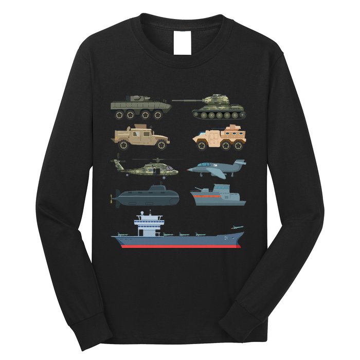 Army Military Vehicles Lovers Military Long Sleeve Shirt