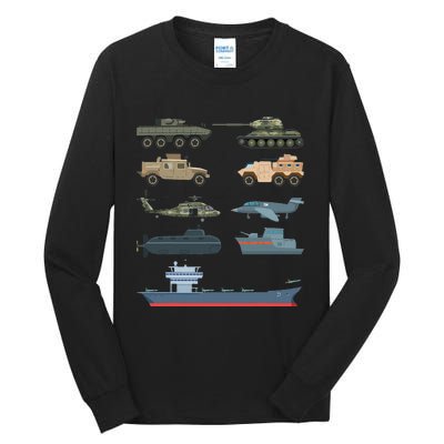 Army Military Vehicles Lovers Military Tall Long Sleeve T-Shirt