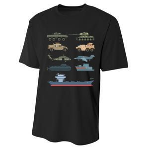 Army Military Vehicles Lovers Military Performance Sprint T-Shirt