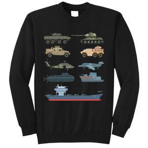 Army Military Vehicles Lovers Military Tall Sweatshirt