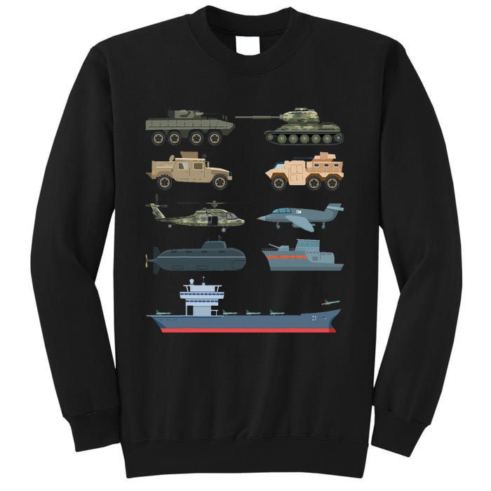 Army Military Vehicles Lovers Military Tall Sweatshirt