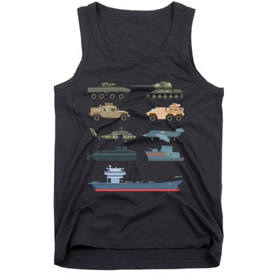 Army Military Vehicles Lovers Military Tank Top