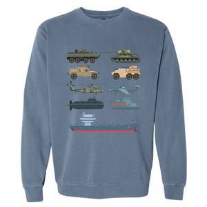 Army Military Vehicles Lovers Military Garment-Dyed Sweatshirt