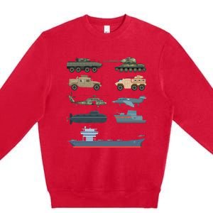 Army Military Vehicles Lovers Military Premium Crewneck Sweatshirt