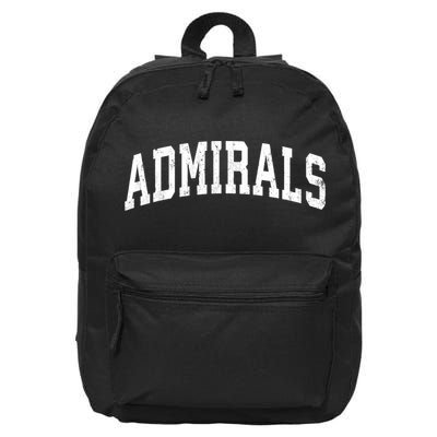 Admirals Mascot Vintage Athletic Sports Name Design 16 in Basic Backpack