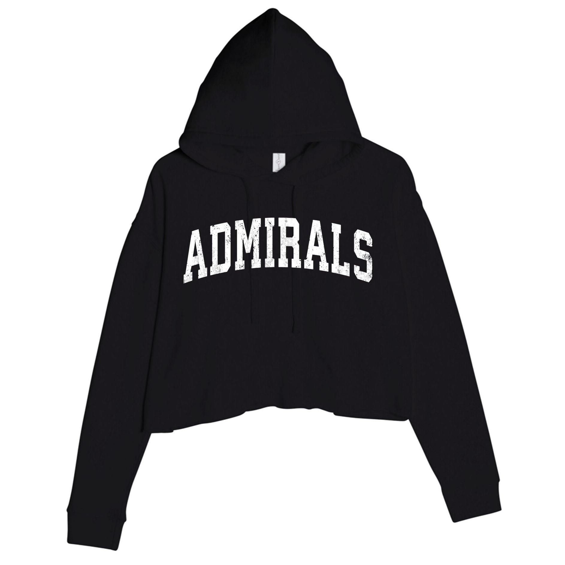 Admirals Mascot Vintage Athletic Sports Name Design Crop Fleece Hoodie