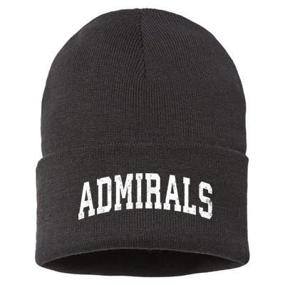 Admirals Mascot Vintage Athletic Sports Name Design Sustainable Knit Beanie
