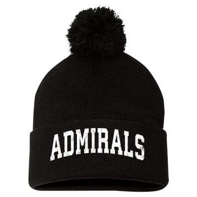 Admirals Mascot Vintage Athletic Sports Name Design Pom Pom 12in Knit Beanie