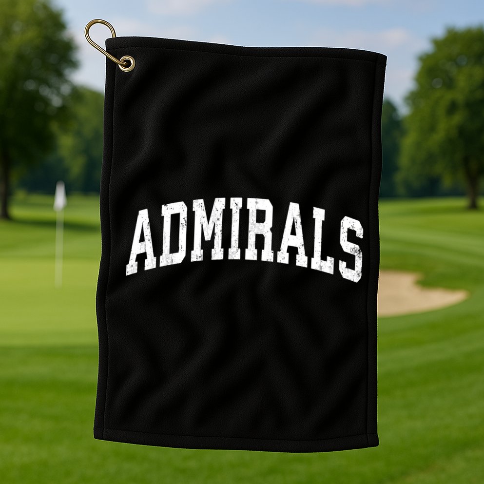 Admirals Mascot Vintage Athletic Sports Name Design Golf Towel