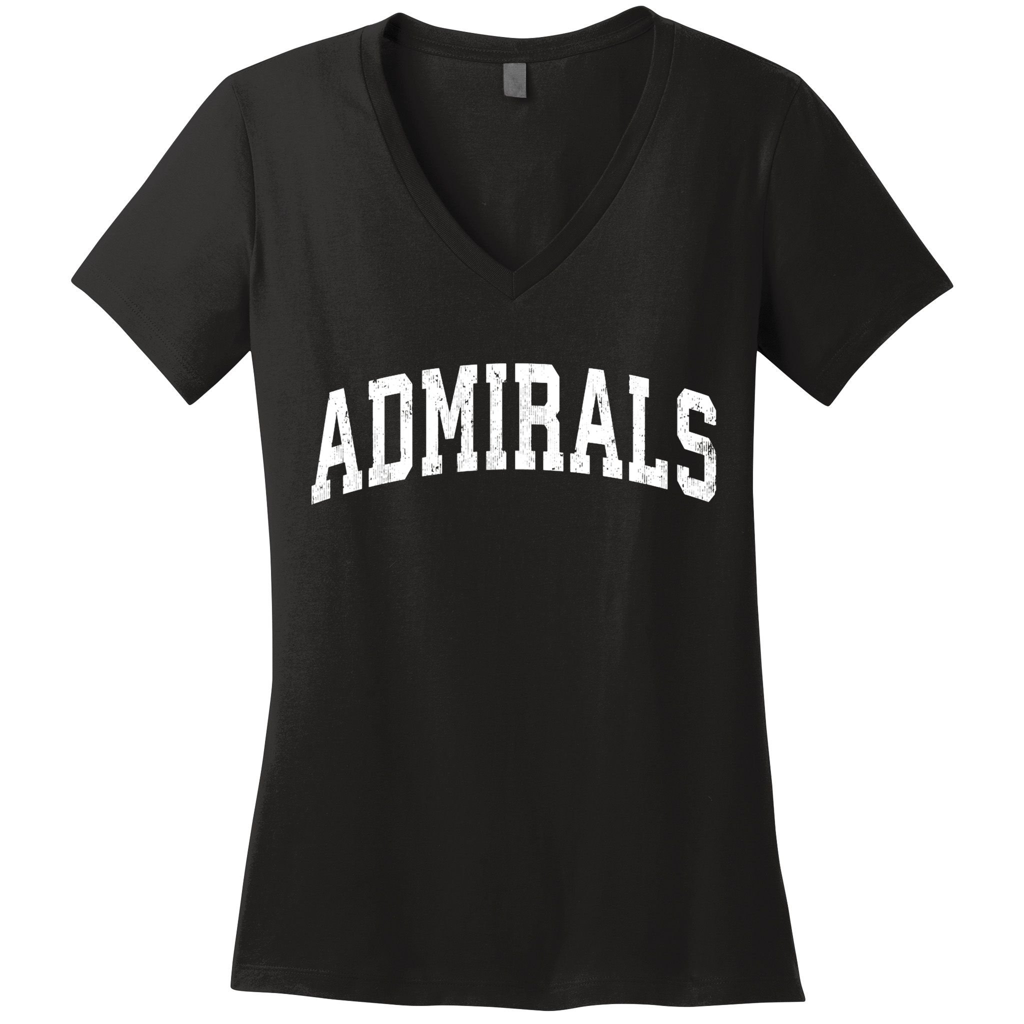 Admirals Mascot Vintage Athletic Sports Name Design Women's V-Neck T-Shirt