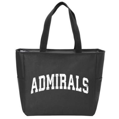 Admirals Mascot Vintage Athletic Sports Name Design Zip Tote Bag