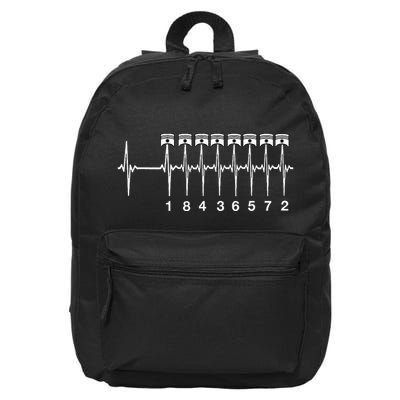 American Muscle V 8 Car Engine 18436572 Heart Beat Ecg 16 in Basic Backpack