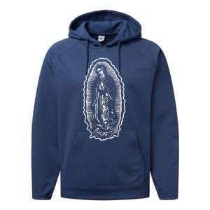 Ave Maria Virgin Mary Our Lady Of Guadalupe Marian Performance Fleece Hoodie