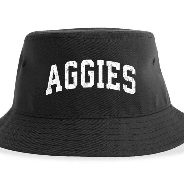 Aggies Mascot Vintage Athletic Sports Name Design Sustainable Bucket Hat