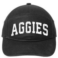 Aggies Mascot Vintage Athletic Sports Name Design 7-Panel Snapback Hat