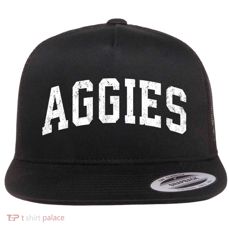 Aggies Mascot Vintage Athletic Sports Name Design Flatbill Hat