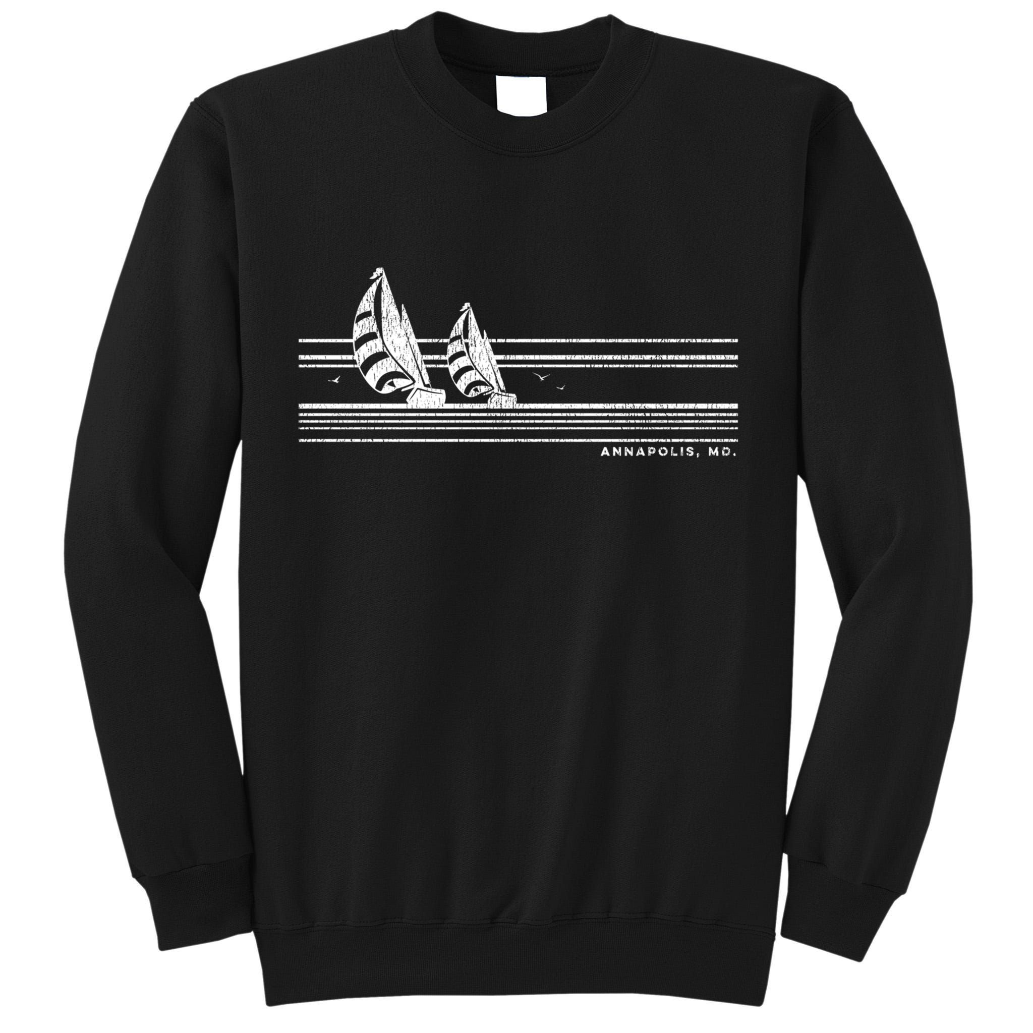Annapolis Md Vintage Sailing 70s Nautical Sailboat Gift Tall Sweatshirt