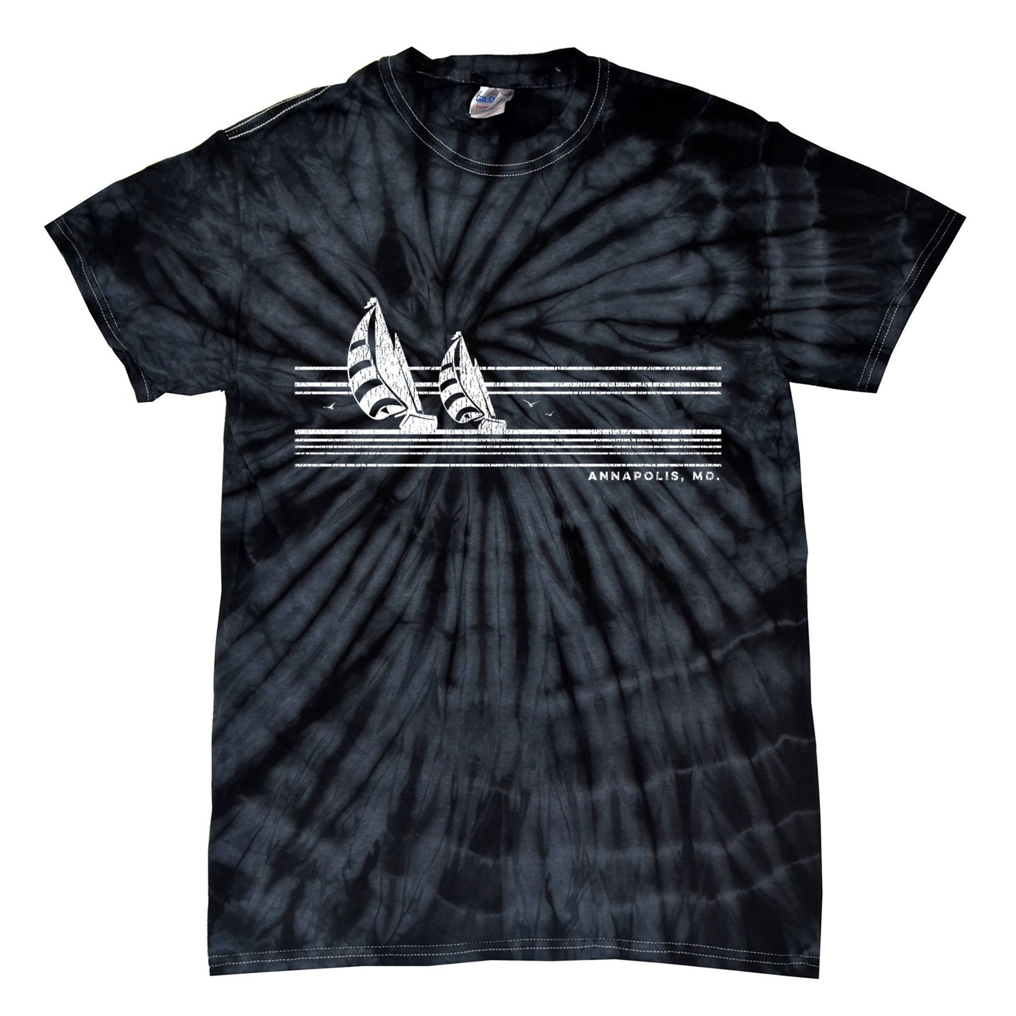 Annapolis Md Vintage Sailing 70s Nautical Sailboat Gift Tie-Dye T-Shirt