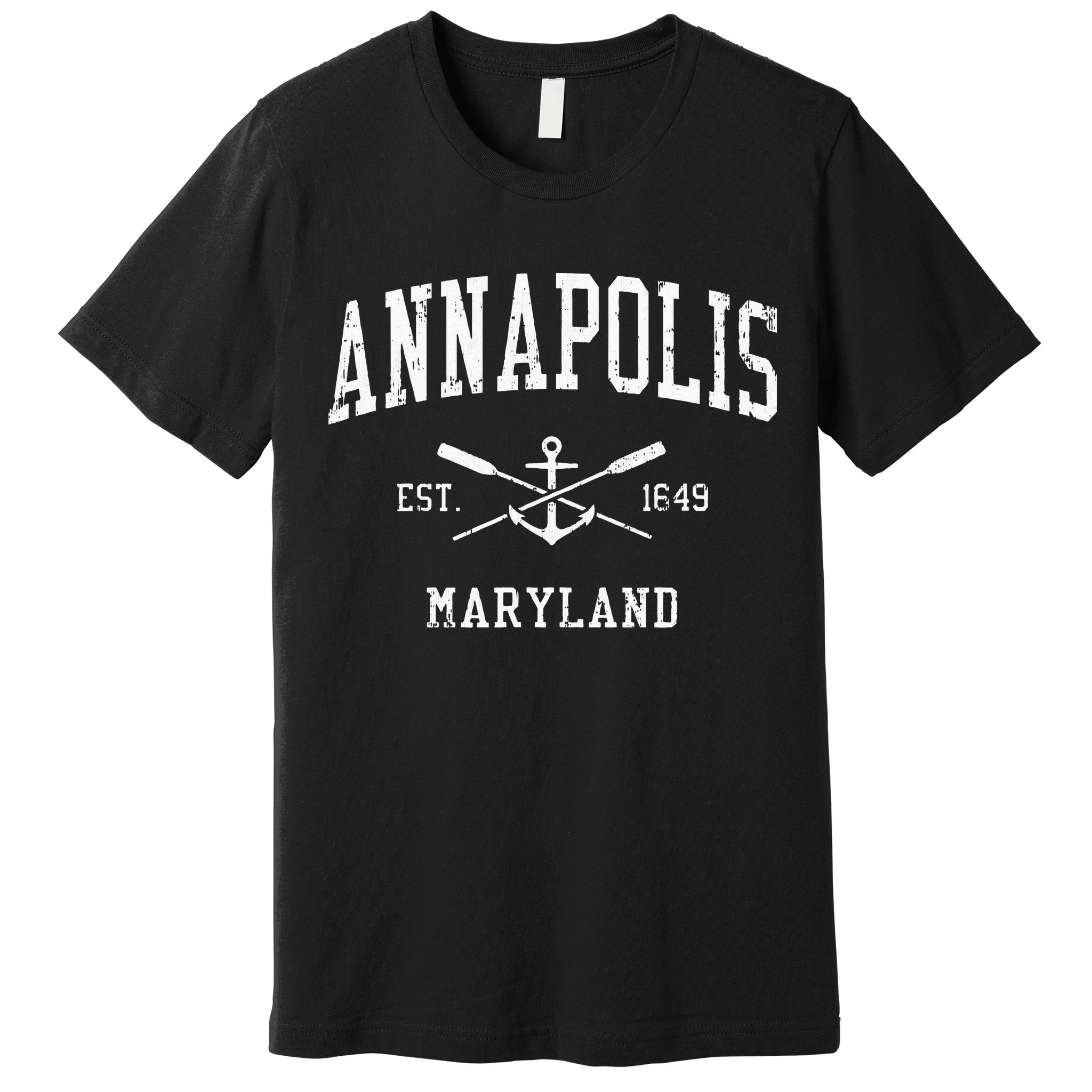 Annapolis MD Vintage Crossed Oars & Boat Anchor Sports Premium T-Shirt