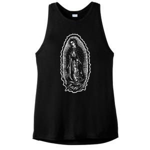 Ave Maria Virgin Mary Our Lady Of Guadalupe Marian Ladies PosiCharge Tri-Blend Wicking Tank