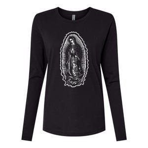 Ave Maria Virgin Mary Our Lady Of Guadalupe Marian Womens Cotton Relaxed Long Sleeve T-Shirt