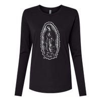 Ave Maria Virgin Mary Our Lady Of Guadalupe Marian Womens Cotton Relaxed Long Sleeve T-Shirt