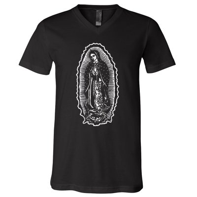 Ave Maria Virgin Mary Our Lady Of Guadalupe Marian V-Neck T-Shirt